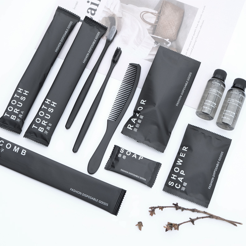 Biodegradable Eco-Friendly Plastic Disposable Bathroom Kit with Basic Cleaning Conditioning &amp; Brightening Benefits for Hotels