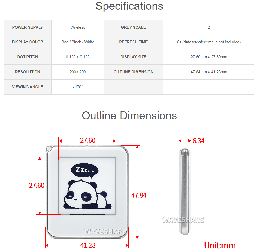NFC E-Paper Module Details