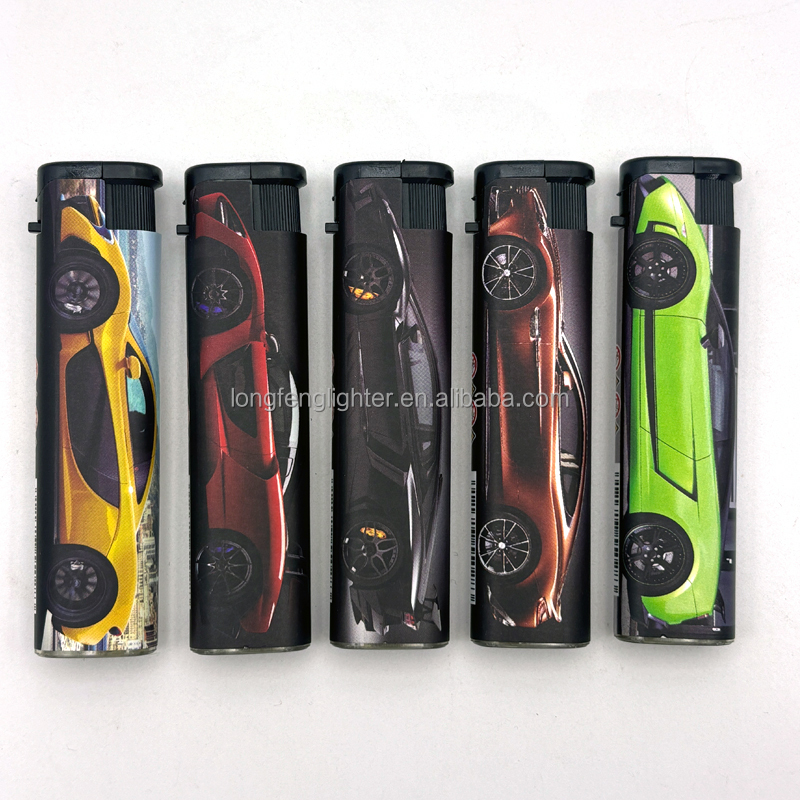 Premium Electronic Solid Transparent Slim Cigarette Plastic Lighter
