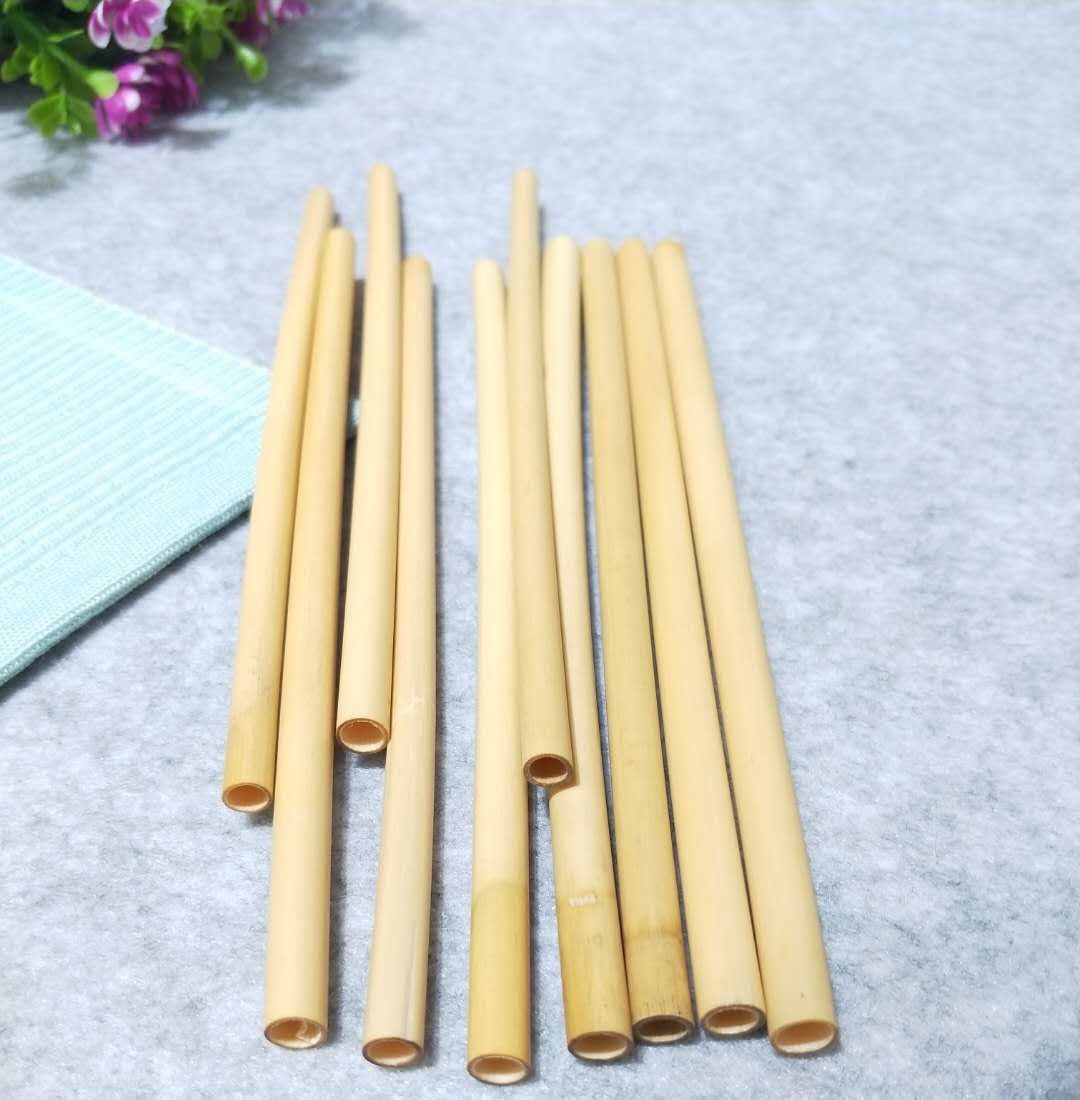 100% Biodegradable Bamboo Disposable Reusable Natural Reed Straw For Drinking Customized CE/EU Certified