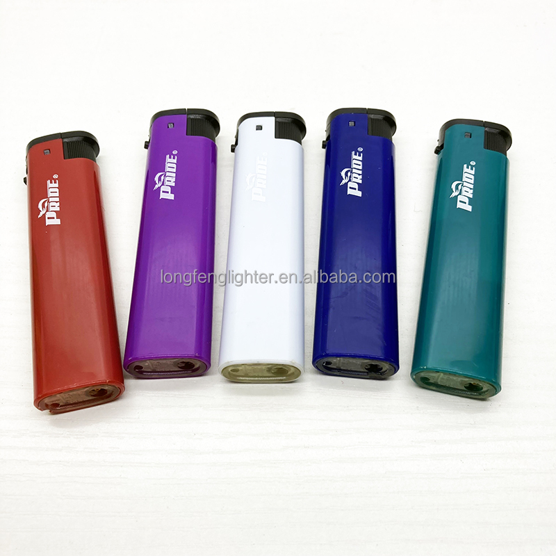 Premium Electronic Solid Transparent Slim Cigarette Plastic Lighter