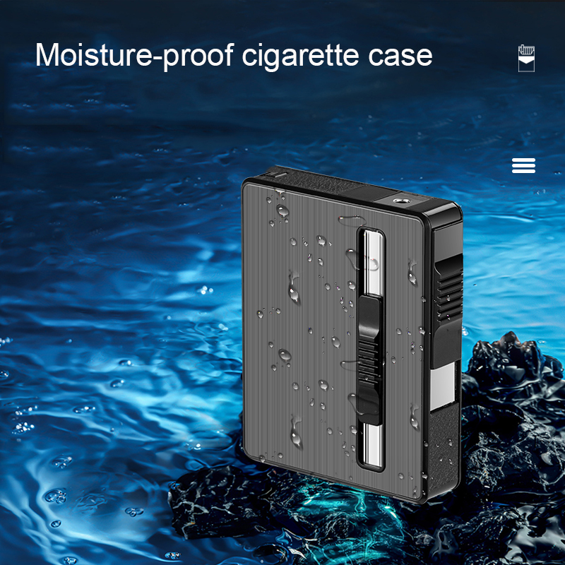 New Electric Dual-use Cigarette case Torch Electronic Lighter Cigarette case Moisture-proof Cigarette case Twin Flames