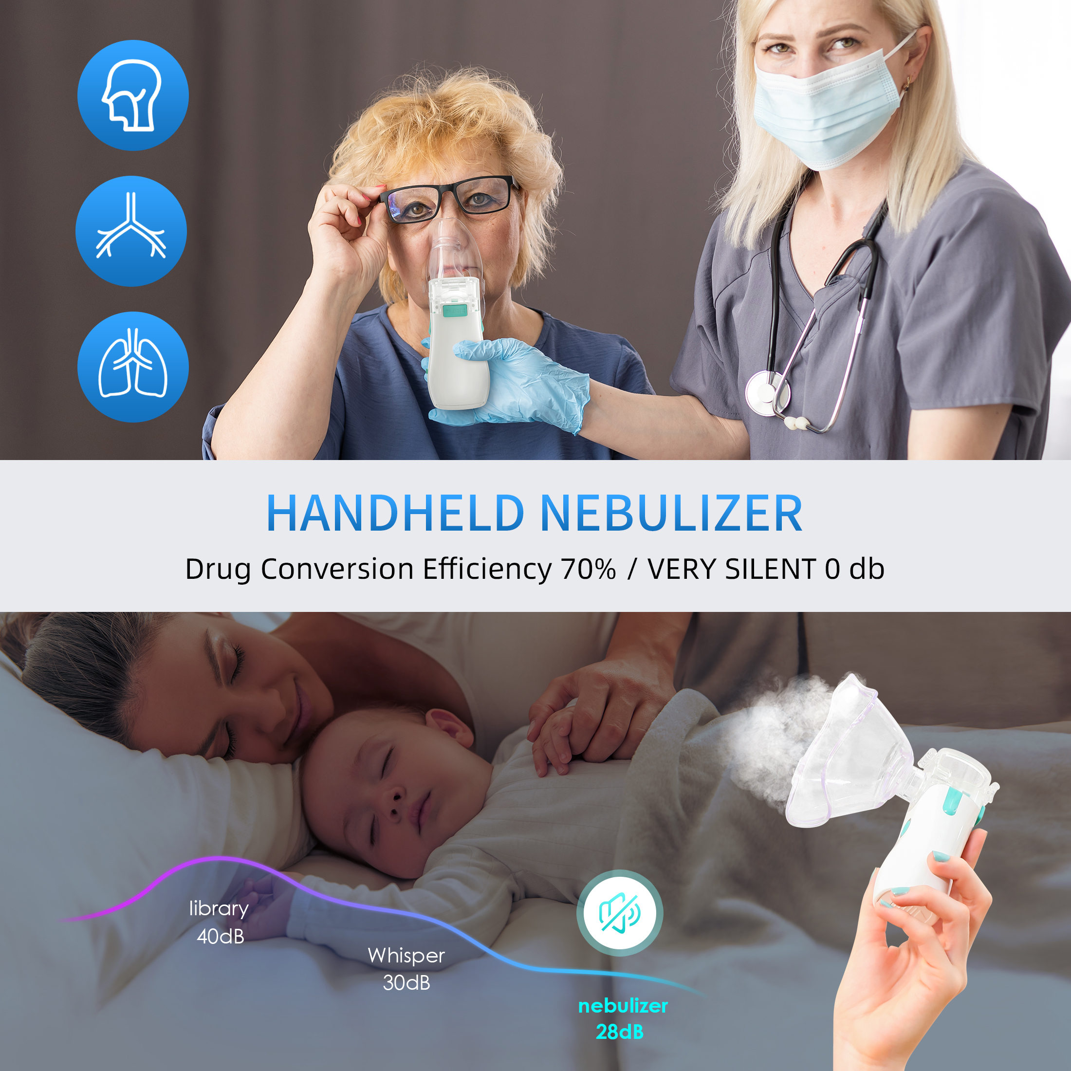 Portable Vaporizer Machine Self-Cleaning Removeable Battery Liquid Mesh Nebulizer