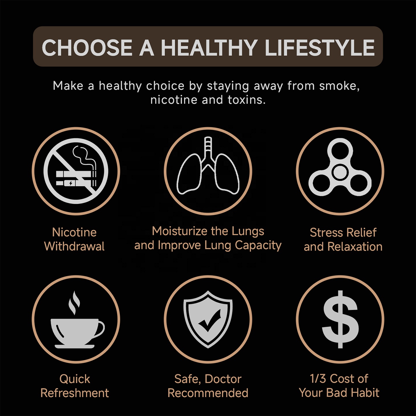 Alloy Smoking Alternative Stick Start a New Life Without Cigarettes Smoke-free and Electricity-free Smoking Replacement Stick