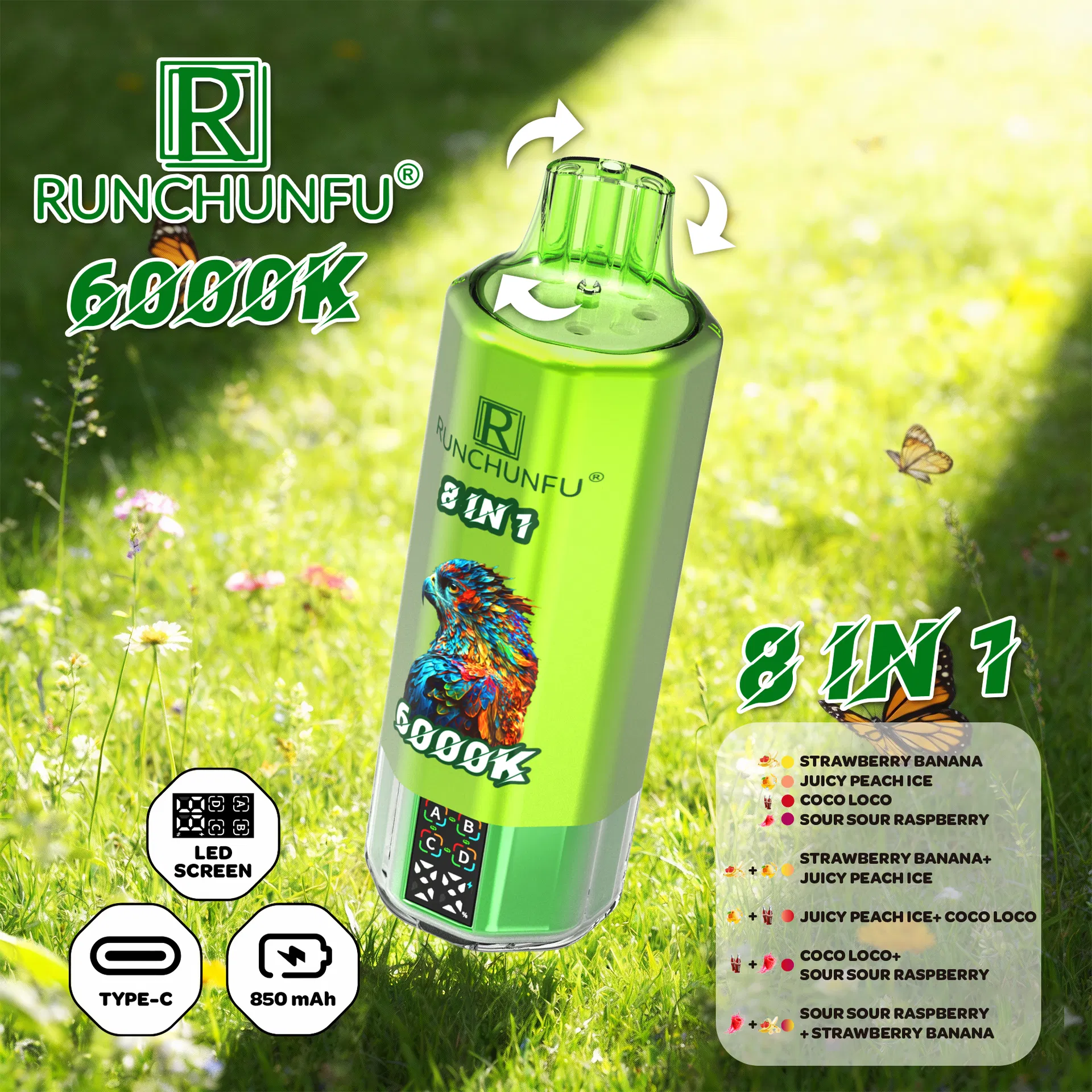 6000K Puffs Wholesale Disposable Electronic Cigarette Puff 15K 25K Dual Pod Dual Mesh Coil Device Vapers Puff