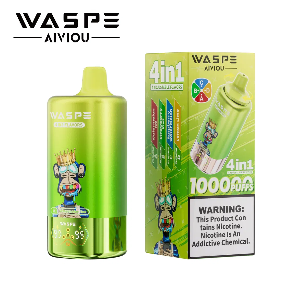 Waspe Vape 100K 80K 60K 40K Puffs Rechargeable Disposable E-Cigarette Pen 4 Flavors Vaper Pod Device EU Stock for Germany Spain Market