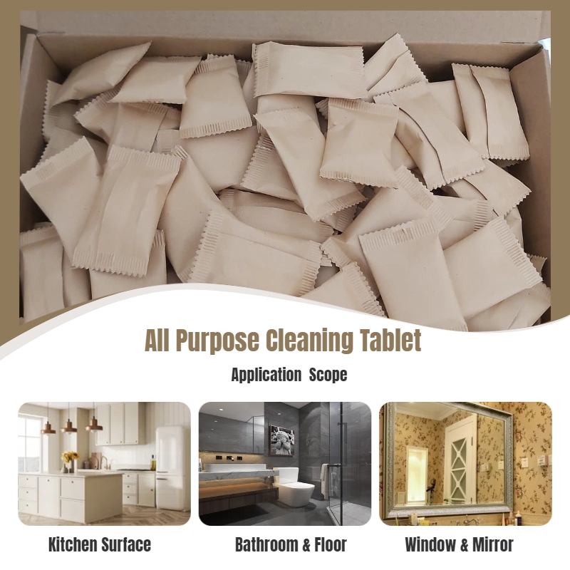 Eco-Friendly Zero Waste Multi-Purpose Solid Cleaning Tablets Disposable for Kitchen Bathroom &amp; Home Use Refillable