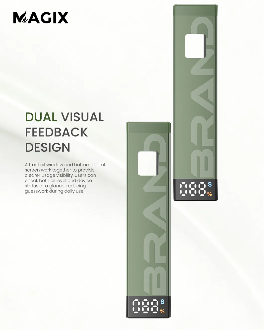 Compact Inhale Activated Vape Device with Oil Window and Type-C Charging Pod System