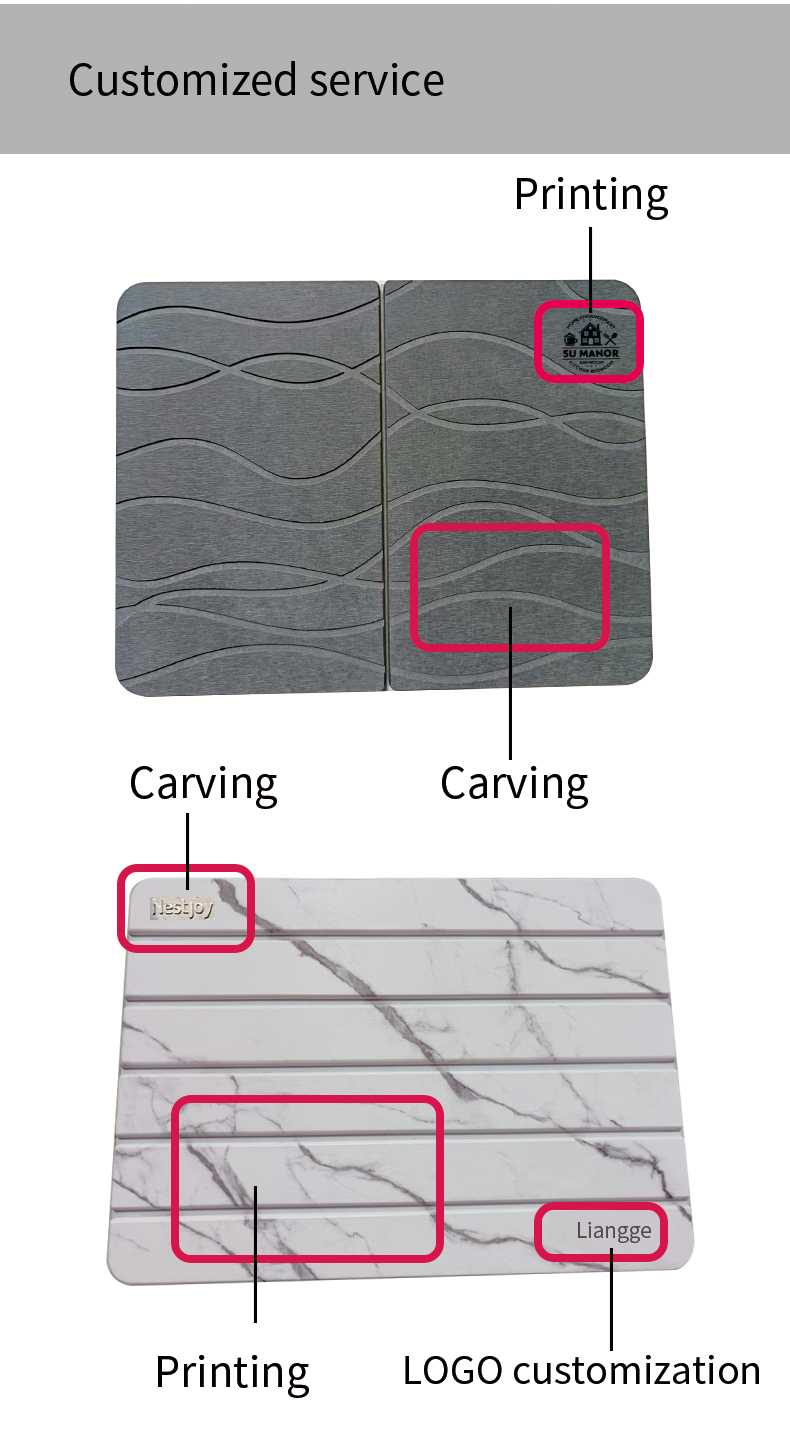 Diatomaceous earth bath mat style 2