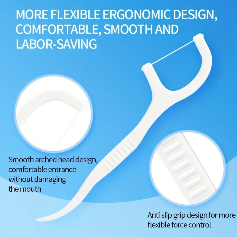Clean Mint Flavored Shred Resistant Disposable Dental Flossers for Travel Family Bulk Oral Care Plaque Removal Floss Picks