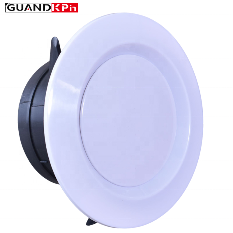 High-quality White ABS Plastic Round Disc Indoor Vent, Air Grille, Diffuser Air Supply Outlet For HVAC Ventilation Systems.
