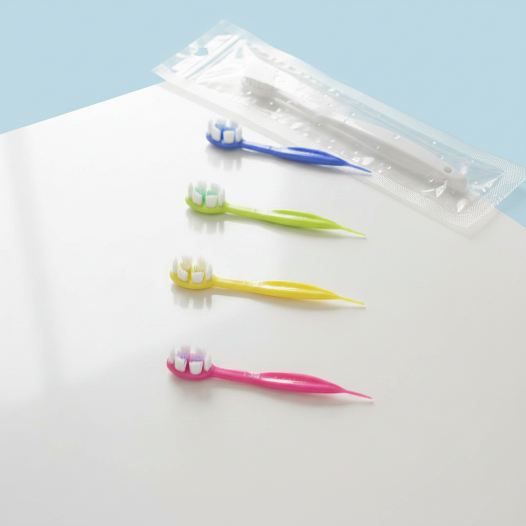 Eco-friendly Lightweight Disposable Toothbrush Soft Bristles Small Head Individually Wrapped Small Packs for Hotel &amp; Travel