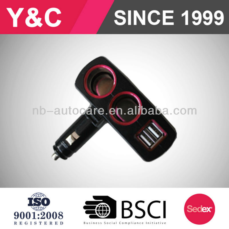 High Quality Female 12v Double Cigarette and Usb Electronic Cigarette Socket