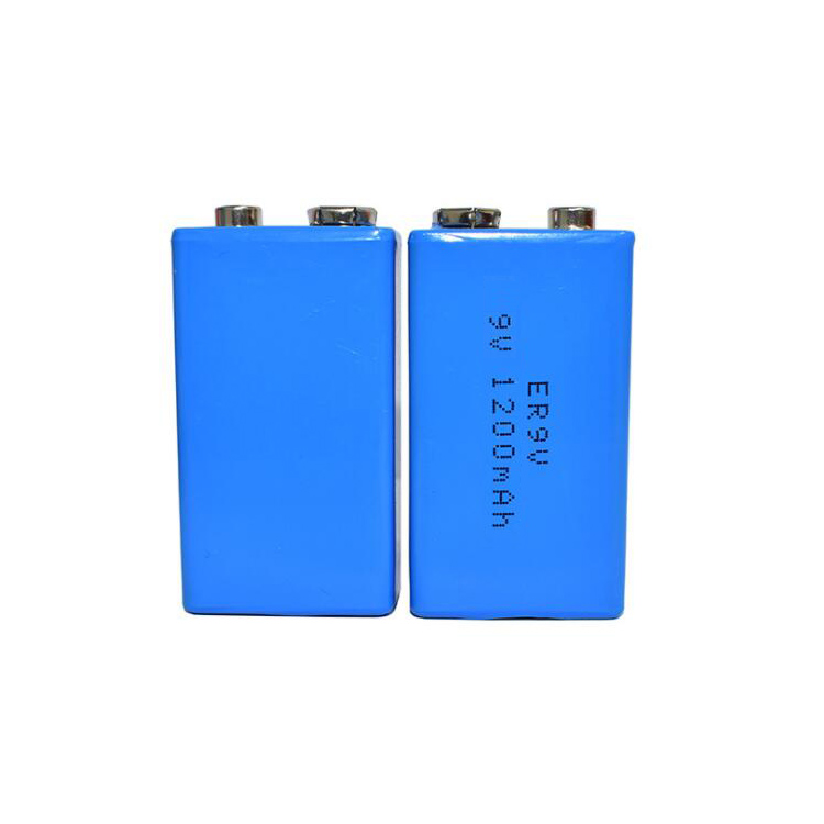 ER9V 1200mAh Primary Lithium Battery 9V Non-rechargeable Li-Soci2 Batterie for Smoke Alarm