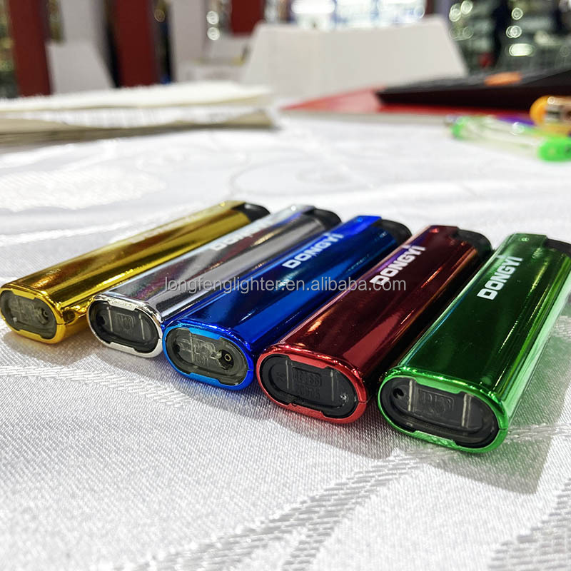 Premium Electronic Solid Transparent Slim Cigarette Plastic Lighter