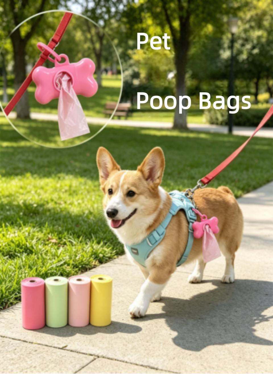 Wholesale Custom Logo Bone Shape Dog Poop Bag Holder Biodegradable Pet Waste Dog Poo Bags