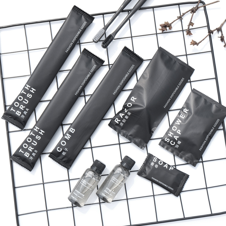 Biodegradable Eco-Friendly Plastic Disposable Bathroom Kit with Basic Cleaning Conditioning &amp; Brightening Benefits for Hotels