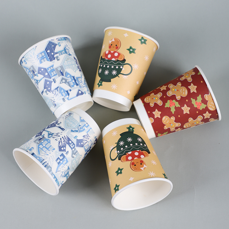 Custom Double Wall Disposable Coffee Cups New Arrival for Christmas Party