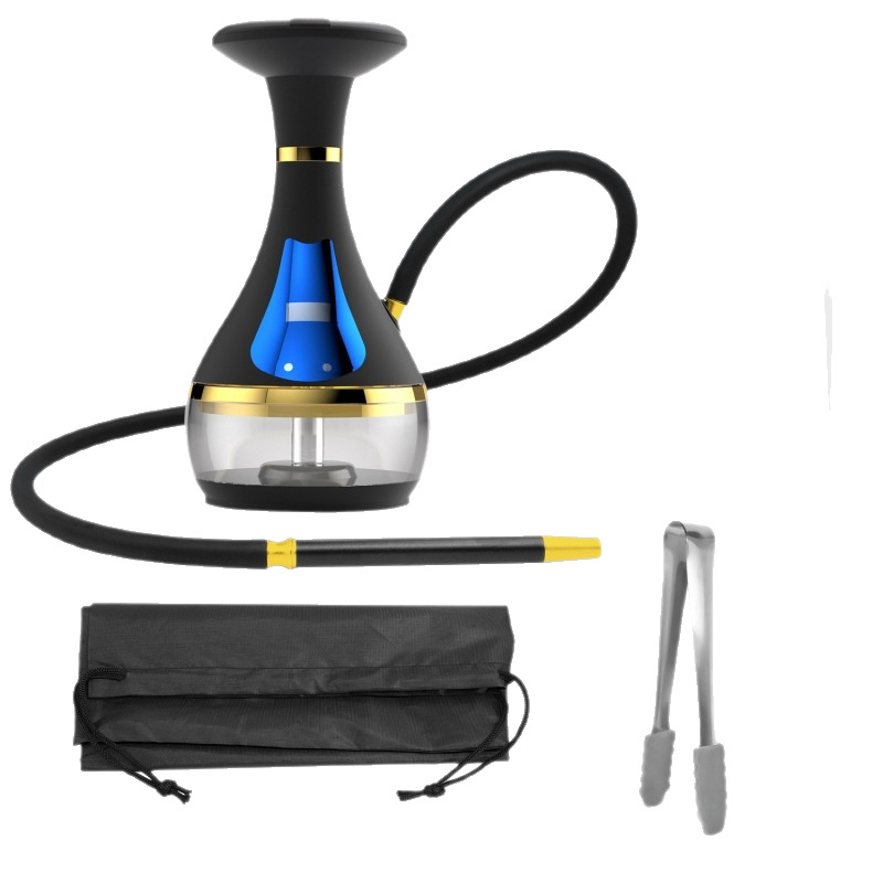 New Electronic Hookah Electronic Vaporizer Single Tube ABS Rechargeable Smart LED Electronic Hookah