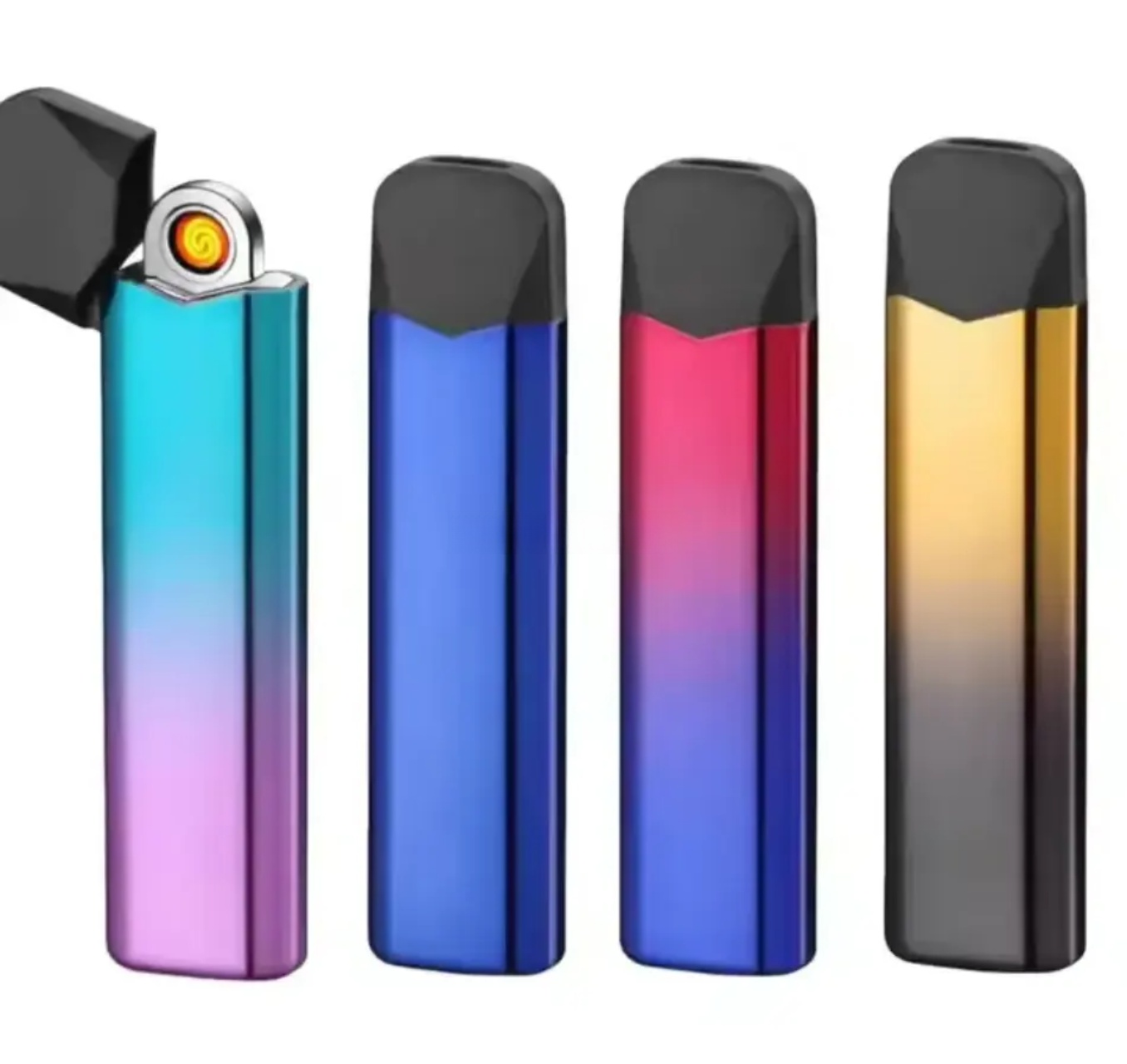 EU Stock Rechargeable Electronic Lighter Wholesale Sale Multi-color Smoking Cloud Storage