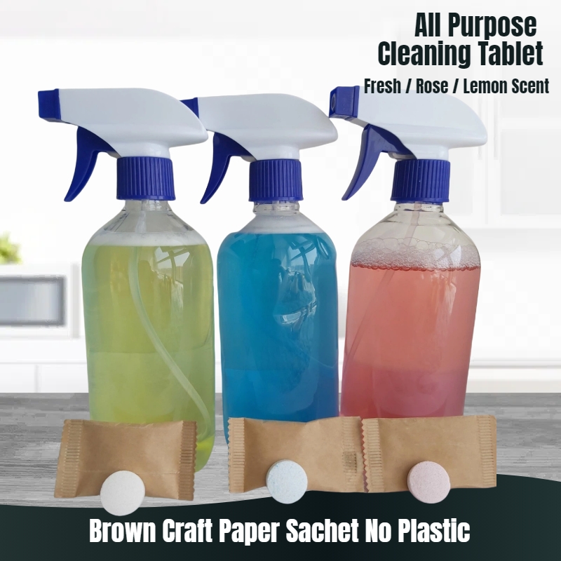 Eco-Friendly Zero Waste Multi-Purpose Solid Cleaning Tablets Disposable for Kitchen Bathroom &amp; Home Use Refillable
