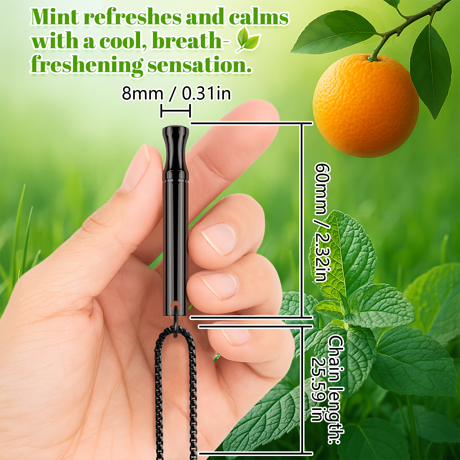 Stainless Steel Inhaler Anti Smoking Herbal Cigarettes Pack Organic Smokes Pure Diffuser Pen Anxiety Relief Breath Necklace