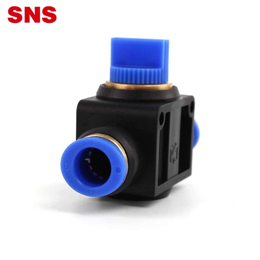 SNS HVFF Series Quick Connect Reducing Straight PU Tube Plastic Air Hose Connector Flow Control Hand Valve Pneumatic Fitting