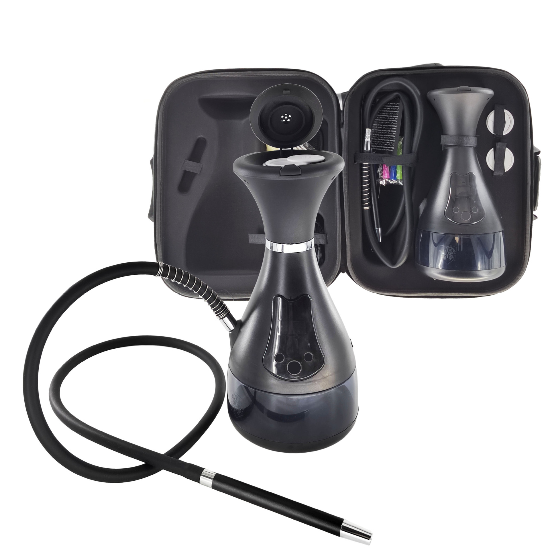 New Battery Can Take Out Electronic Hookah Creamic Pot with Accessories Smart LED Rechargeable Rod Electronic Hookah Set