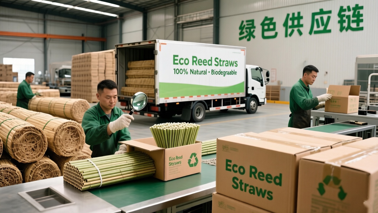100% Biodegradable Bamboo Disposable Reusable Natural Reed Straw for Drinking Customized CE/EU Certified