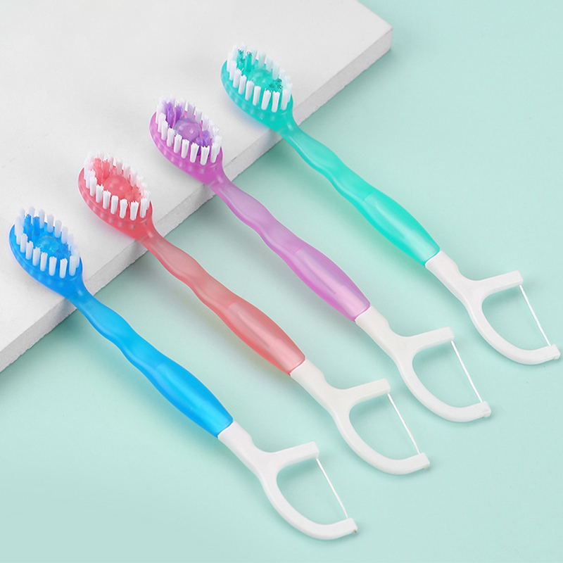 5 In 1 Disposable Mini Travel On The Go Toothbrushes With Toothpaste Tongue Scrapers Floss Pick For Hotel Or Travel