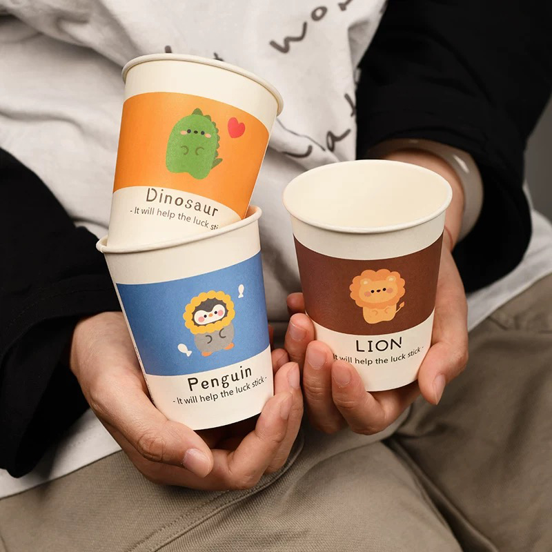 Embossing Double Wall Disposable Custom Printed 8oz 12oz 16 oz Personalized Printing Coffee Bubble Tea Cups with Lid