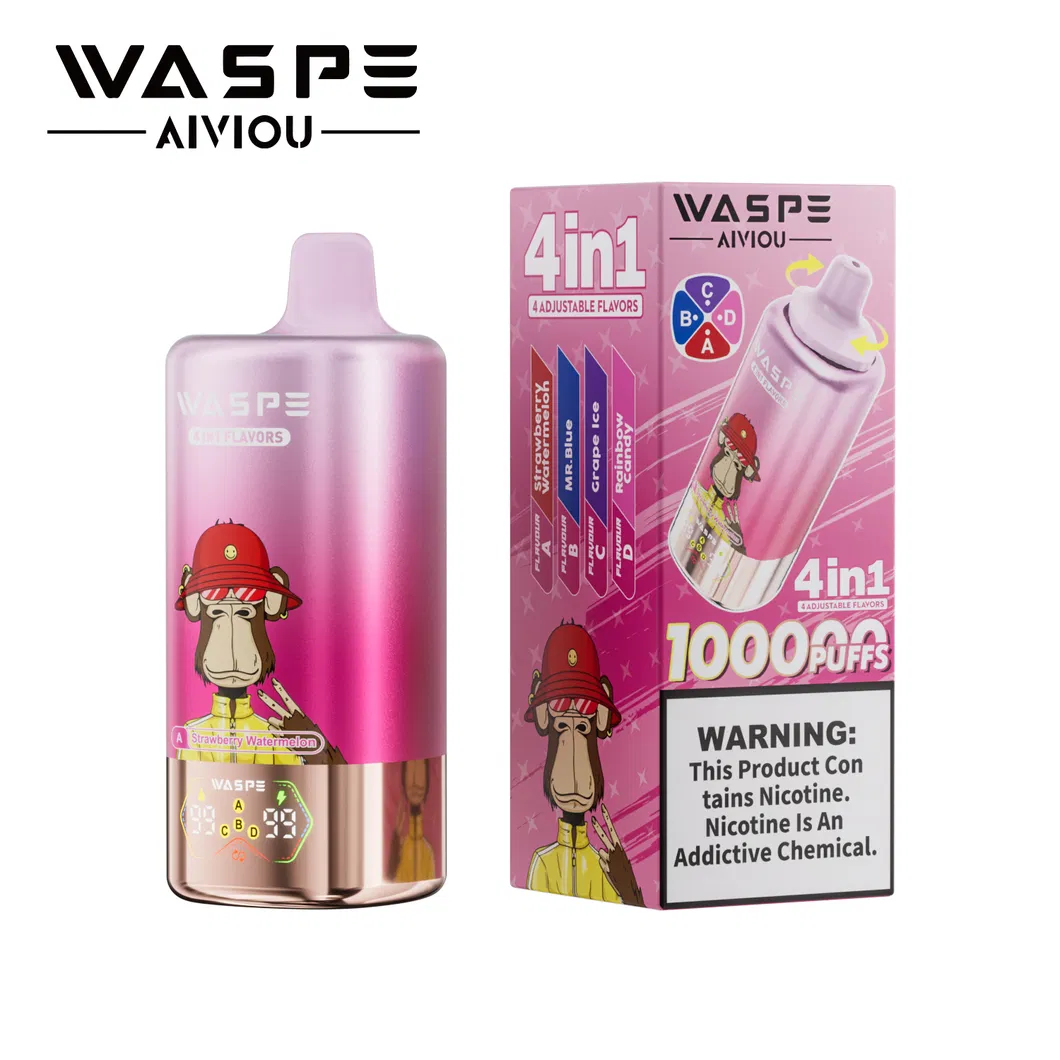 Waspe Vape 100K 80K 60K 40K Puffs Rechargeable Disposable E-Cigarette Pen 4 Flavors Vaper Pod Device EU Stock for Germany Spain Market