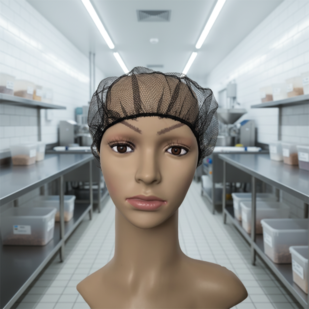 Non-metal Elastic Edge Disposable Snood Cap Nylon Polyester Hairnet Invisible Disposable Mesh Hair Net for Food Industry Use