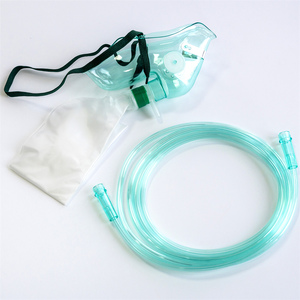 Medmount Medical Disposable High Flowrate Adjustable Nose Clip Transparent/Green Non-rebreathing Reservoir Bag Oxygen Mask