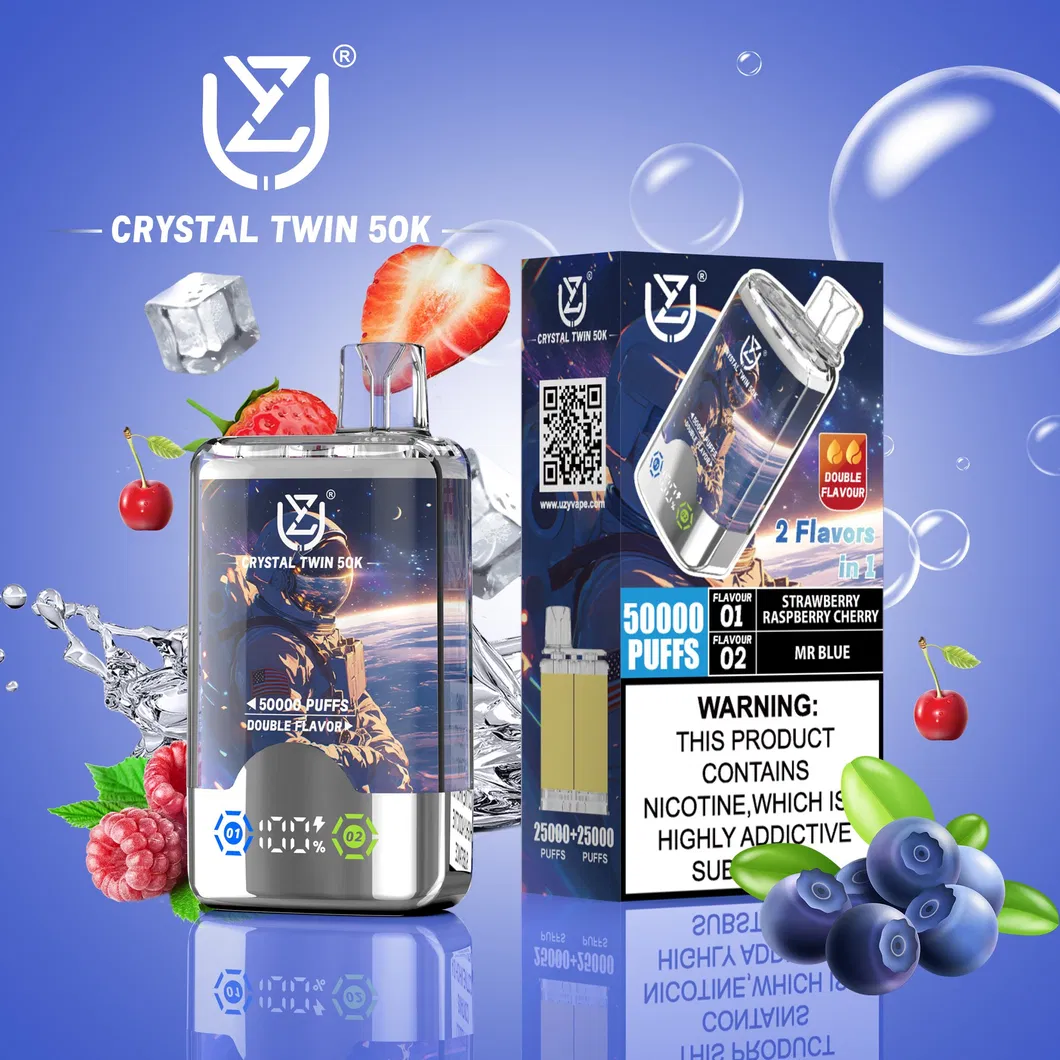 Updated Design Top Tier Uzy Crystal Twin 50000 Puffs Great Value Electronic Cigarette Device