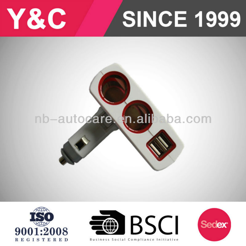 High Quality Female 12v Double Cigarette and Usb Electronic Cigarette Socket