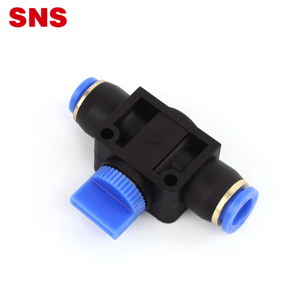 SNS HVFF Series Quick Connect Reducing Straight PU Tube Plastic Air Hose Connector Flow Control Hand Valve Pneumatic Fitting