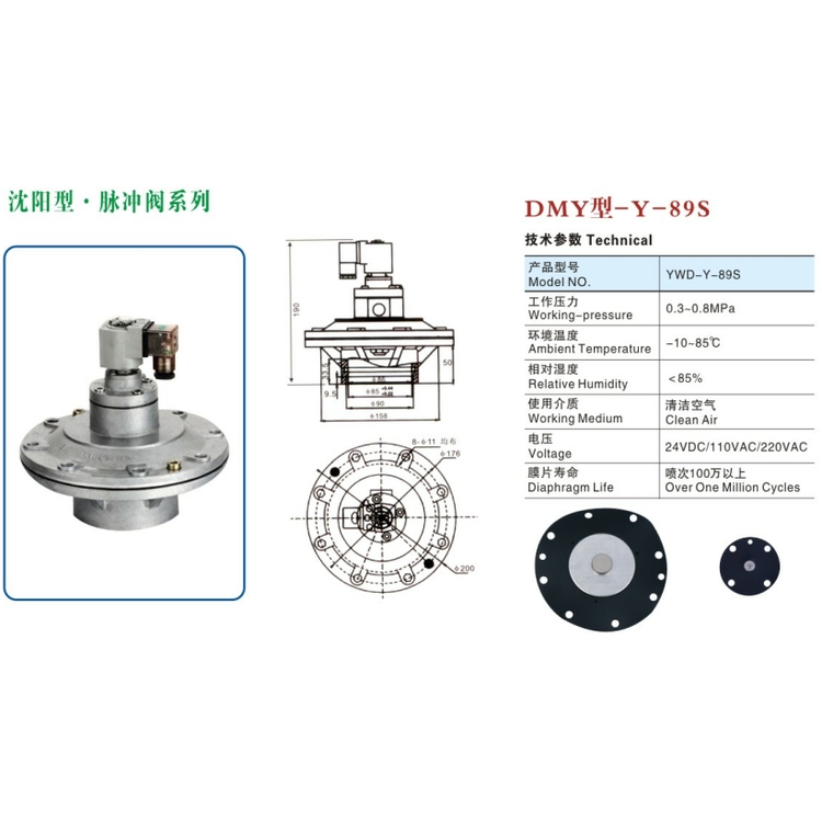 Factory Supply Bag Filter Dust Collector Electromagnetic Diaphragm Air Pushing Pulse Valve Jet Solenoid Valve 24AC 220VAC