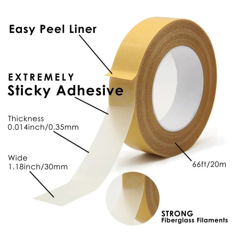 Double Sided Fabric Waterproof Easy-Tear Masking Adhesive Tape Heavy Duty
