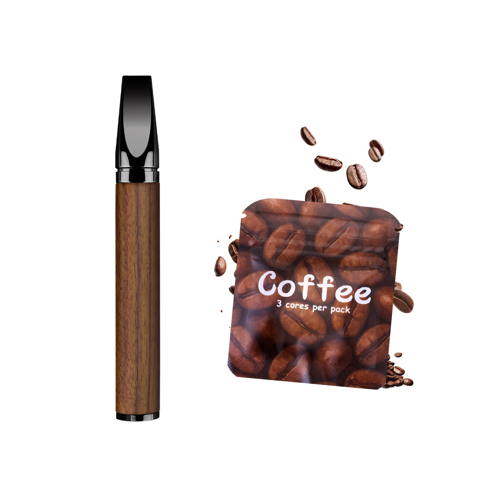 Quit-Vaping Tool Natural Wood &amp; Stainless Steel Handheld Inhaler Standard Airflow To Quit Smoking Habit Travel Friendly