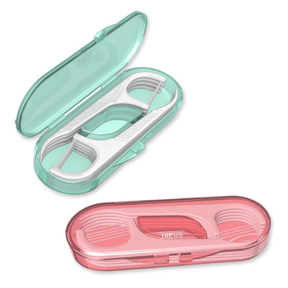 Factory 10-Pack Disposable Mint Flavored Dental Floss Stick Whole House Cleaning Carrying Case Wholesale Household Product