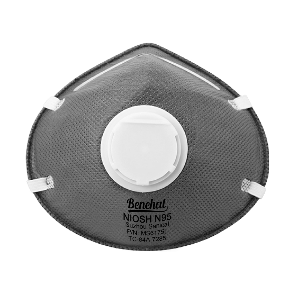 NIOSH Approved for N95 Disposable Respirator High Efficiency Flat Valve Activated Carbon Dustproof Better Airflow for Workplace
