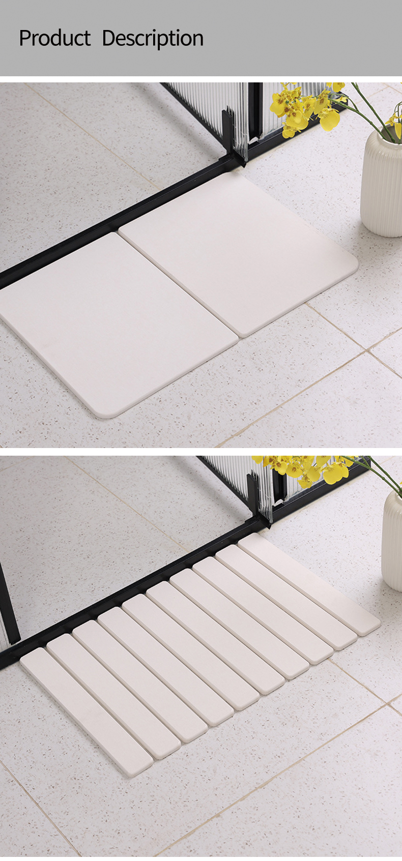 Diatomaceous earth bath mat style 1