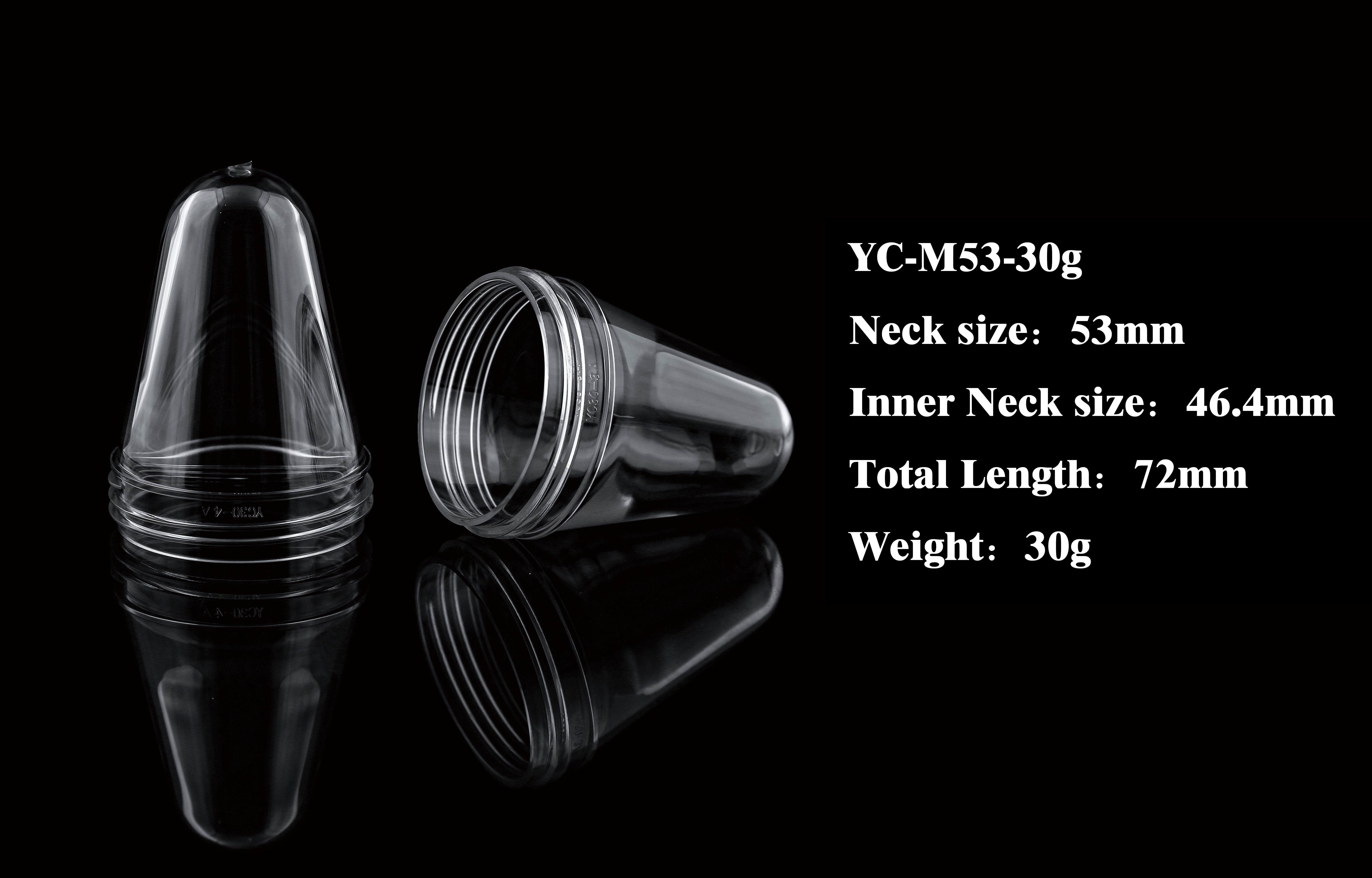 53-83mm 30G Mega Wide Mouth PET Preform Manufacturers In China Pet Jar Preform
