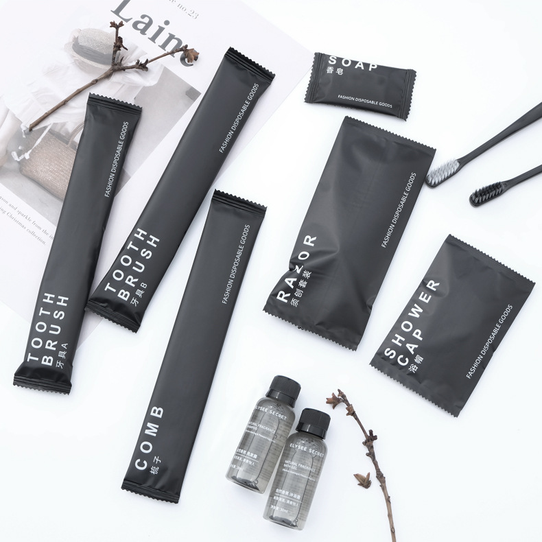 Biodegradable Eco-Friendly Plastic Disposable Bathroom Kit with Basic Cleaning Conditioning &amp; Brightening Benefits for Hotels