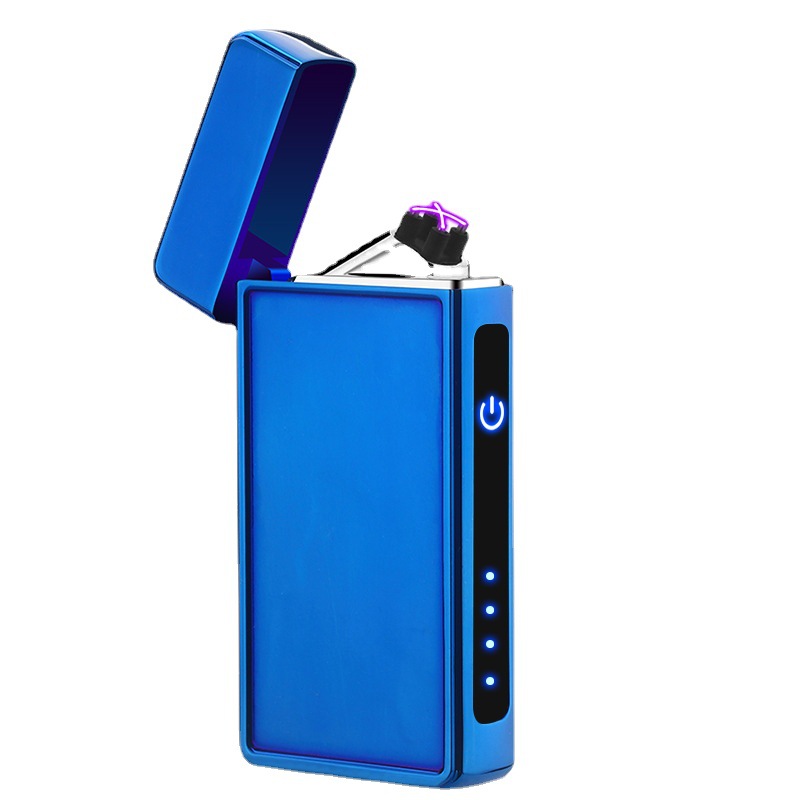 Modern Design Grooved Patch Thermal Transfer Rechargeable Arc Lighter Windproof Electronic Cigarette with Gift