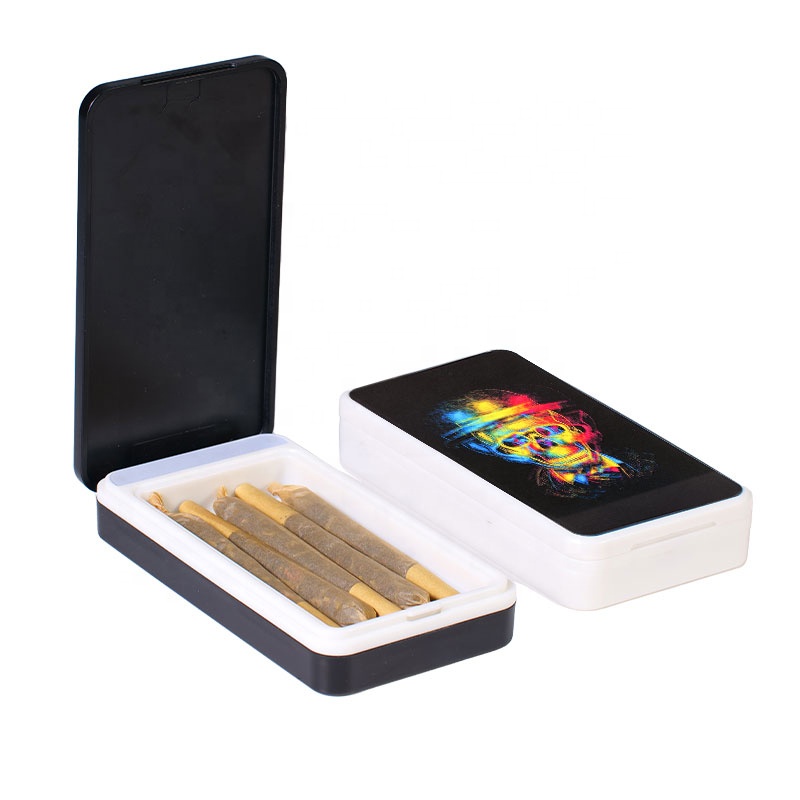 WOWO TECH Private Label Flip Open Storage Box for Cigarettes Portable LED Light USB Rechargeable Flameless Cigarette Case