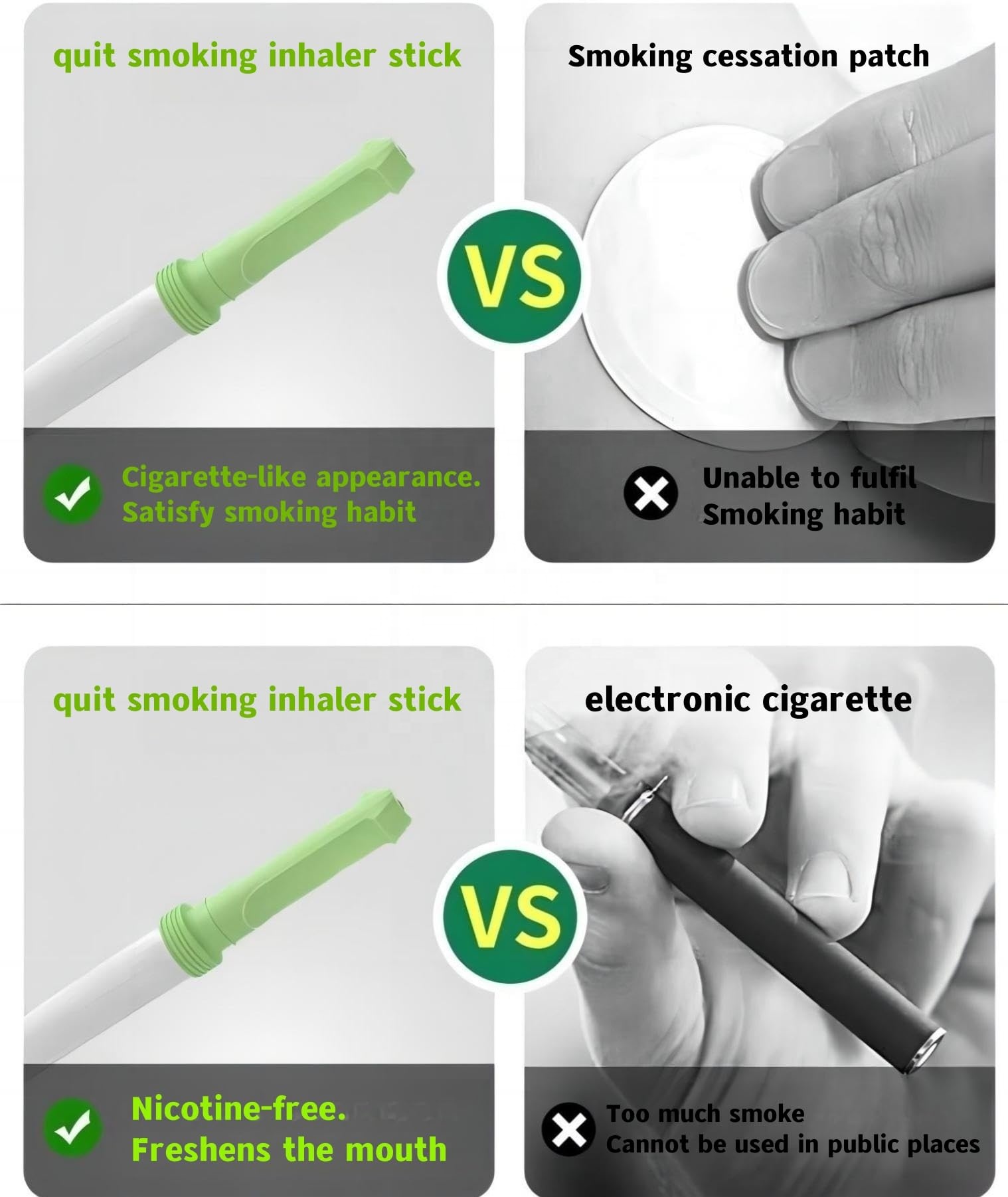 Custom Flavored Air Disposable Aromatic Aroma Airless Smokeless Suction Air Inhaler Smoking Cessation Stick