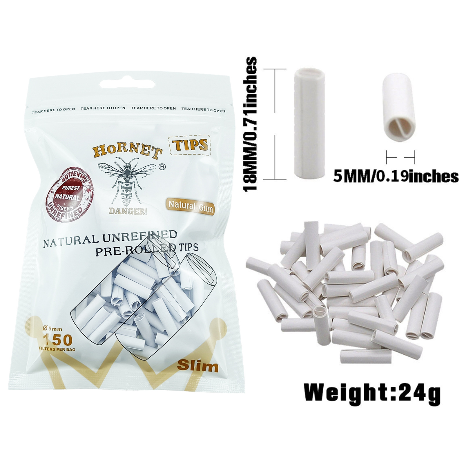 Bestselling 5/6/7mm Disposable Brown and White Filter Paper Cigarette Holders 100/150 Pieces Per Bag
