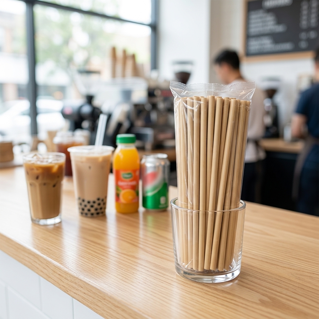 100% Biodegradable Bamboo Disposable Reusable Natural Reed Straw For Drinking Customized CE/EU Certified
